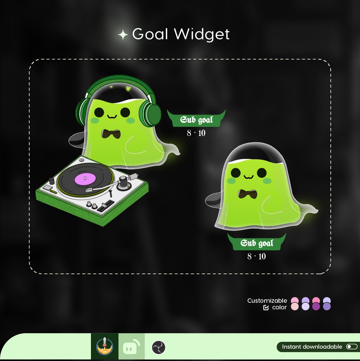 Musical Ghost Goal Widget: Halloween Stream Overlay (Digital Download)