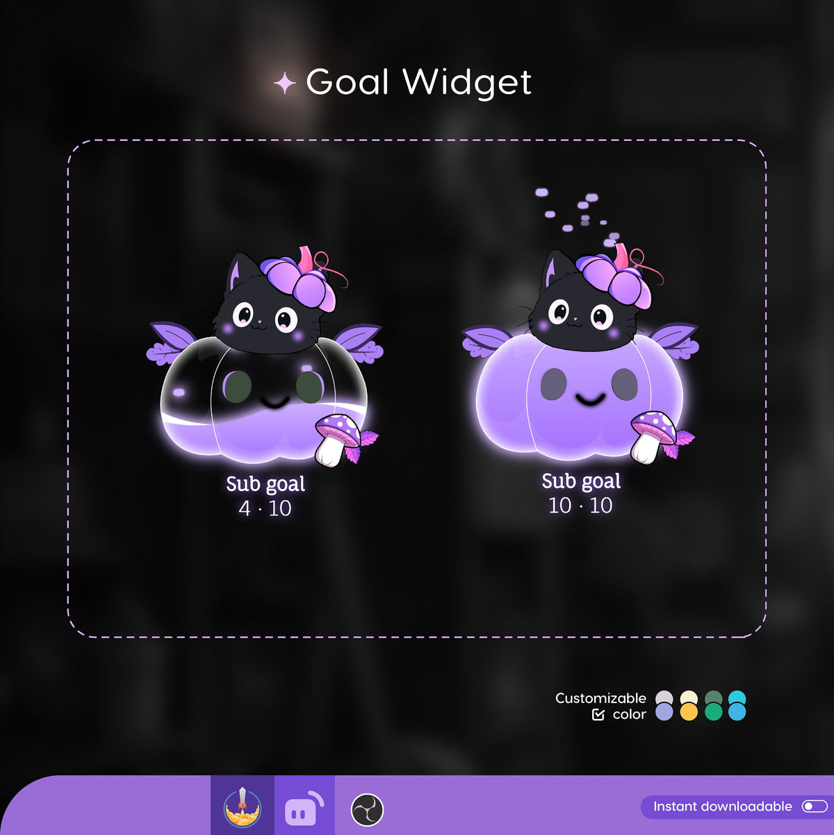 Halloween Pumpkin Goal Widget: Customizable Twitch Stream Overlay (Digital Download)