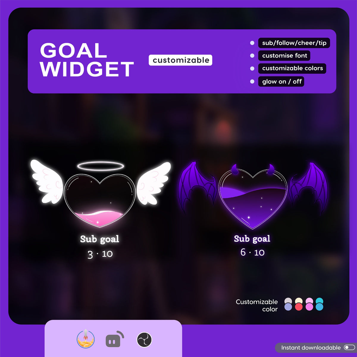 Halloween Devil & Angel Goal Widget