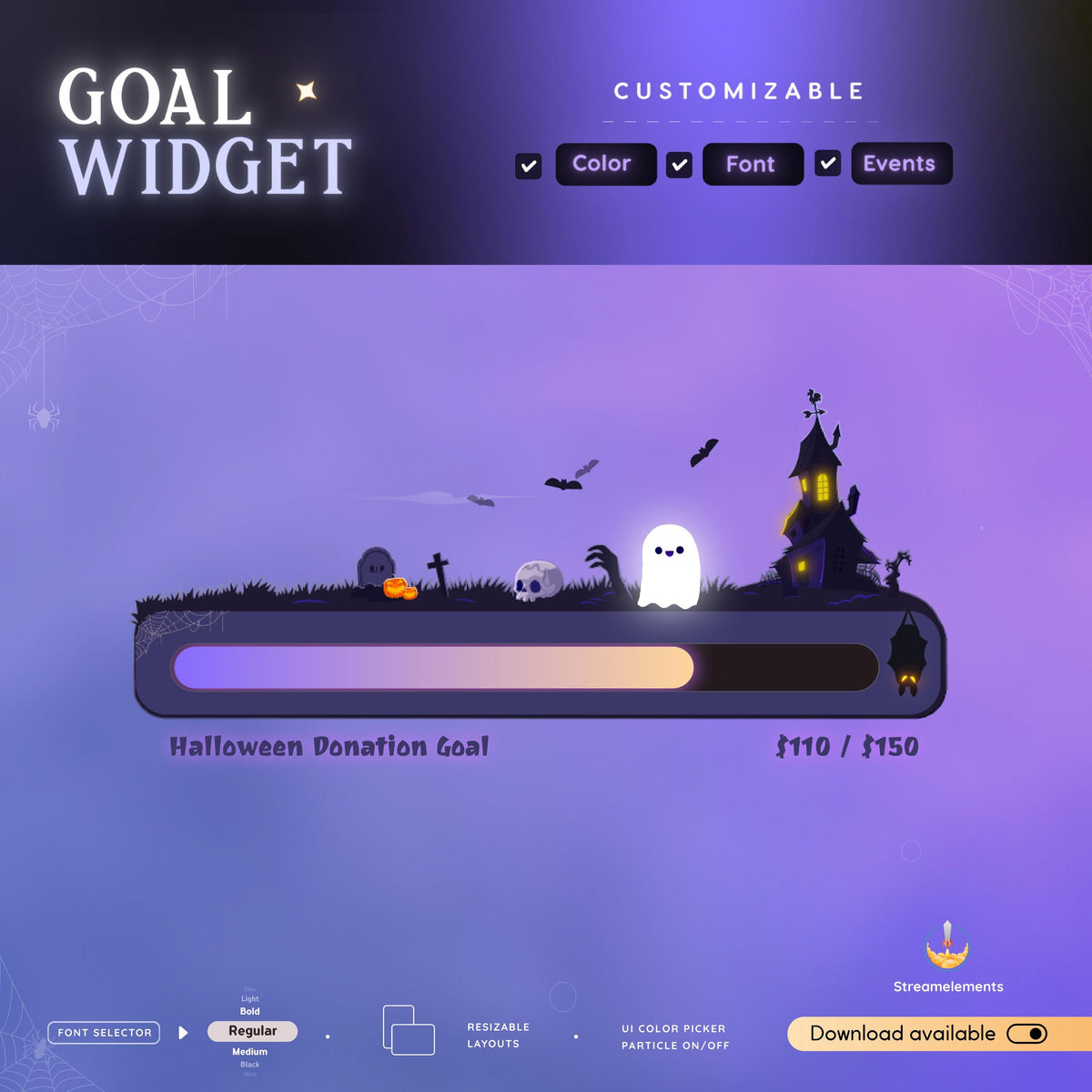 Halloween Ghost Goal Widget: StreamElements OBS