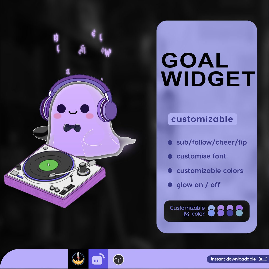 Musical Ghost Goal Widget: Halloween Stream Overlay (Digital Download)