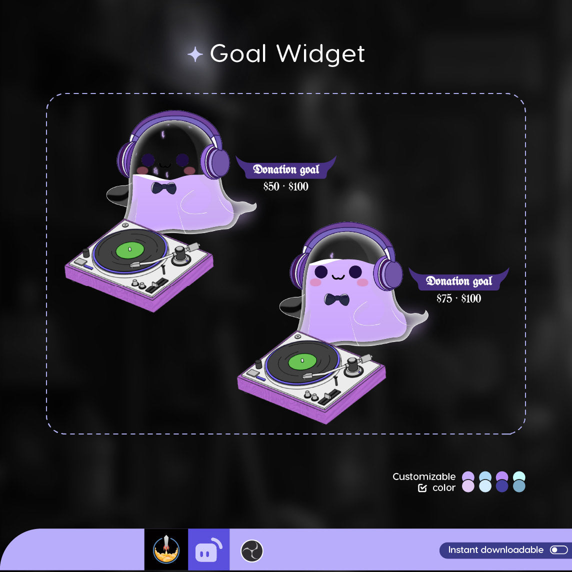 Musical Ghost Goal Widget: Halloween Stream Overlay (Digital Download)