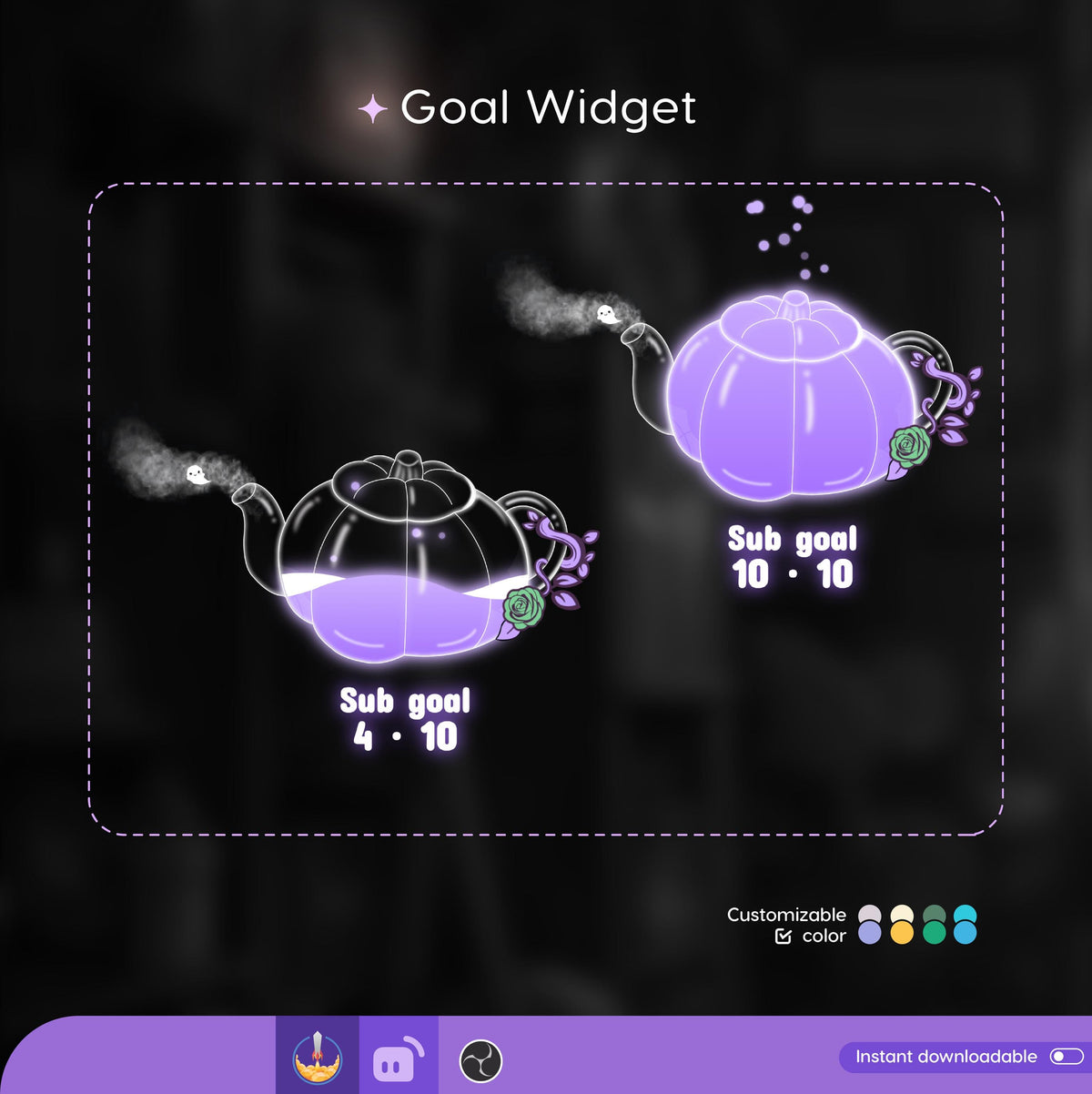 Kettle Ghost Goal Widget: Customizable Stream Overlay (Digital Download)
