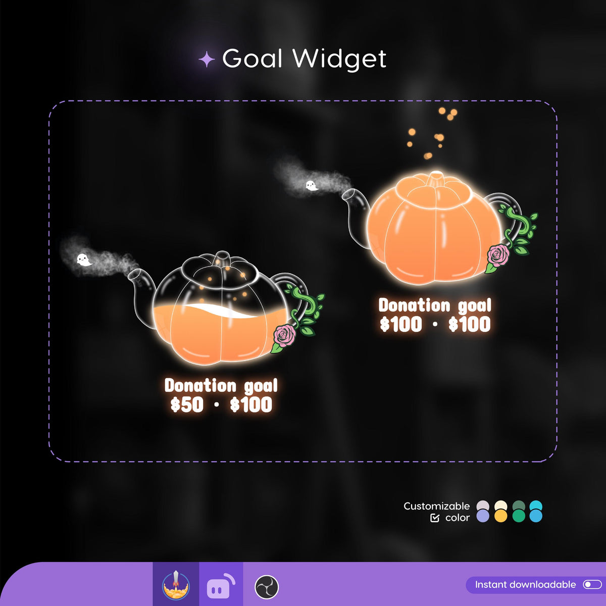 Kettle Ghost Goal Widget: Customizable Stream Overlay (Digital Download)