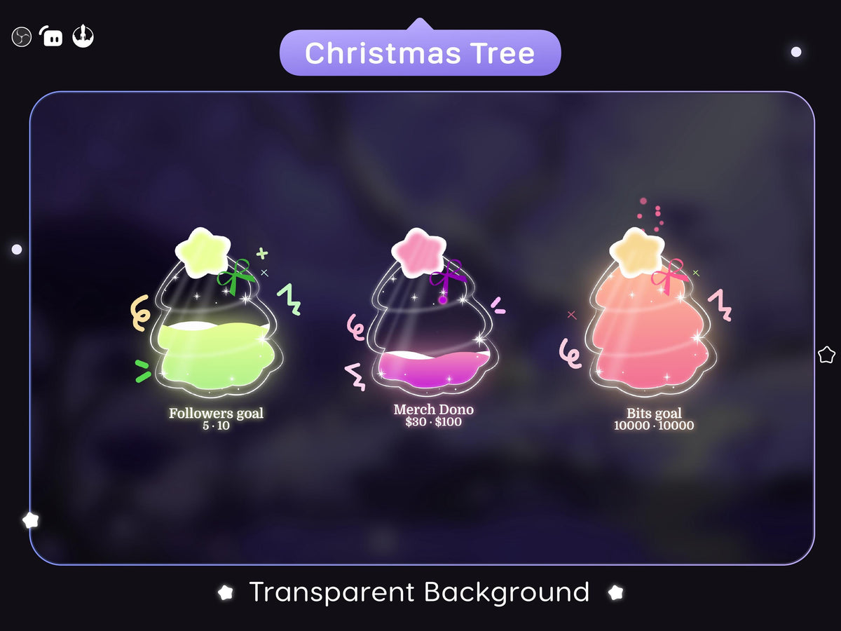 Christmas Tree Goal Stream Widget: Festive Twitch Overlay