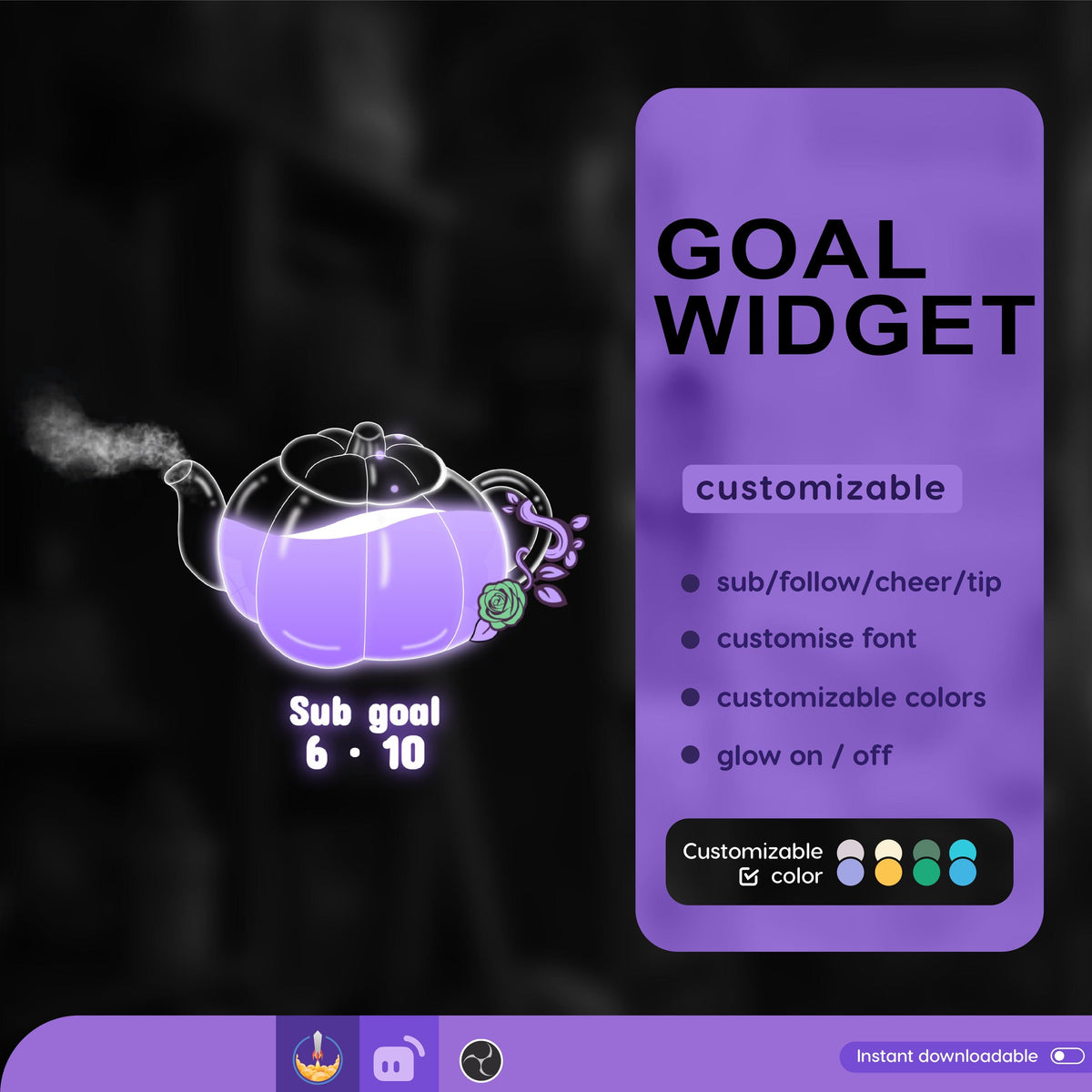 Kettle Ghost Goal Widget: Customizable Stream Overlay (Digital Download)