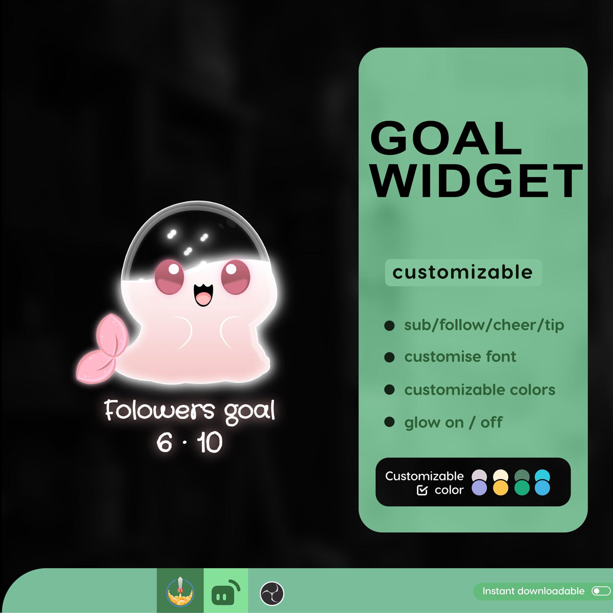 Customizable Seal Goal Widget for Streamers (Digital Download)