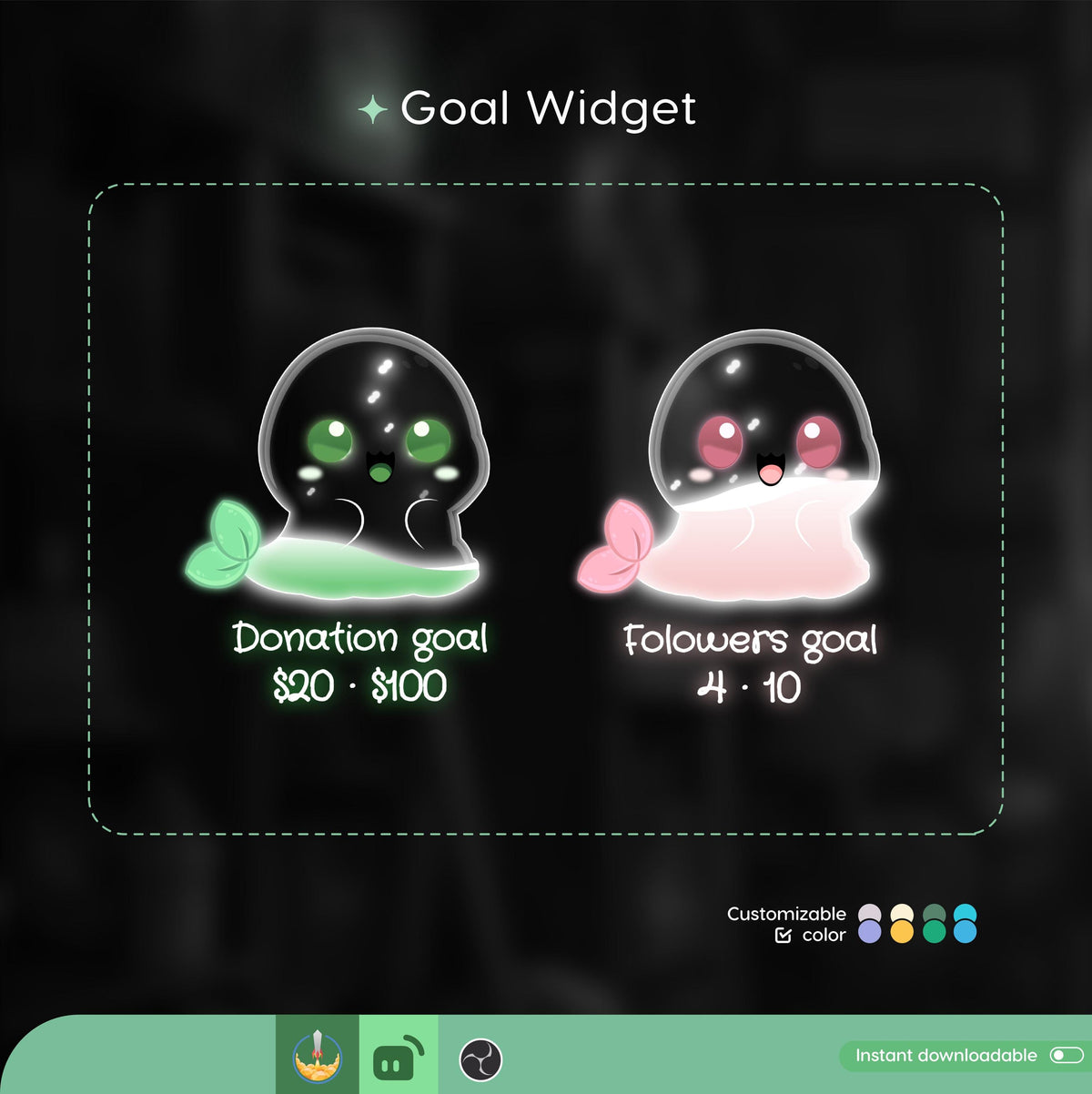 Customizable Seal Goal Widget for Streamers (Digital Download)