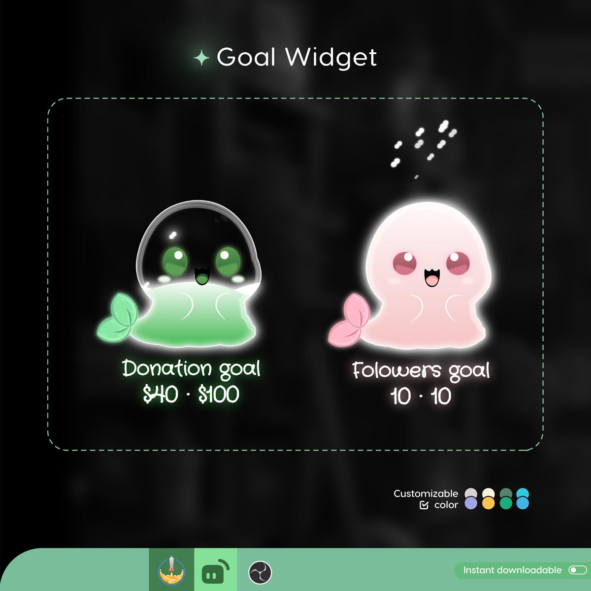 Customizable Seal Goal Widget for Streamers (Digital Download)