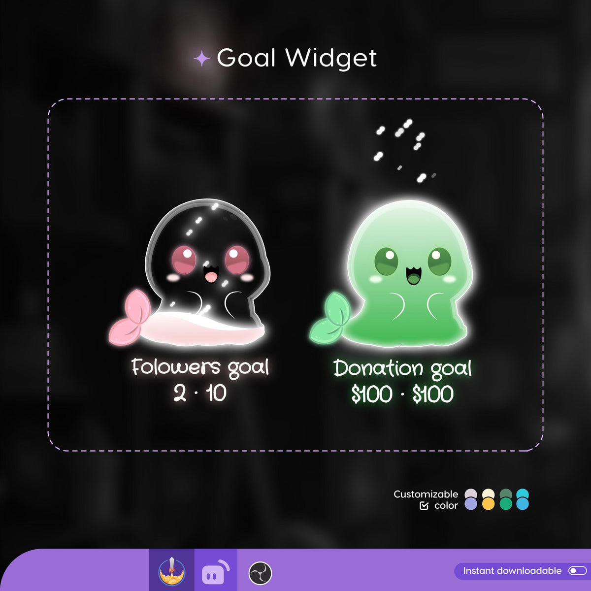 Customizable Seal Goal Widget for Streamers (Digital Download)