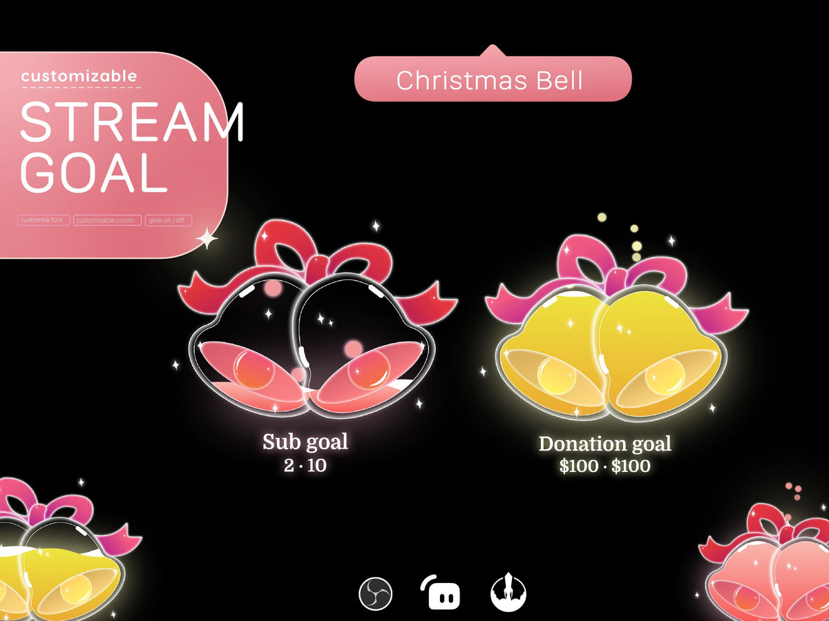 Christmas Bell Goal Widget: Festive Stream Widget for Twitch