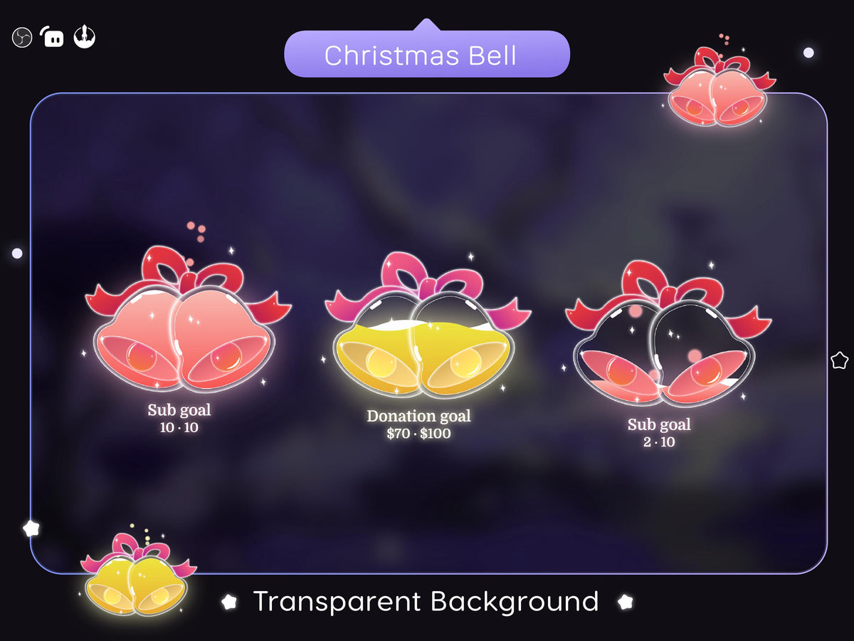 Christmas Bell Goal Widget: Festive Stream Widget for Twitch