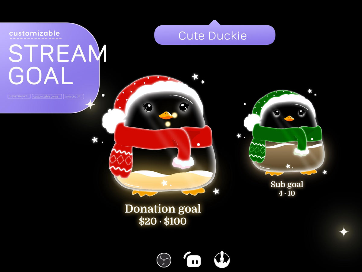 Christmas Duck Stream Widget: Festive Goal for Twitch Streamers
