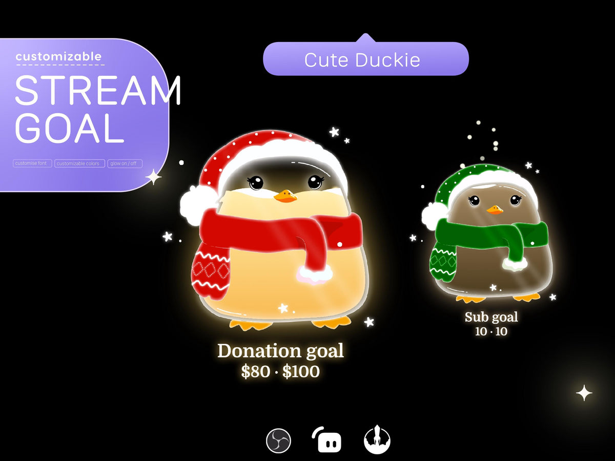 Christmas Duck Stream Widget: Festive Goal for Twitch Streamers