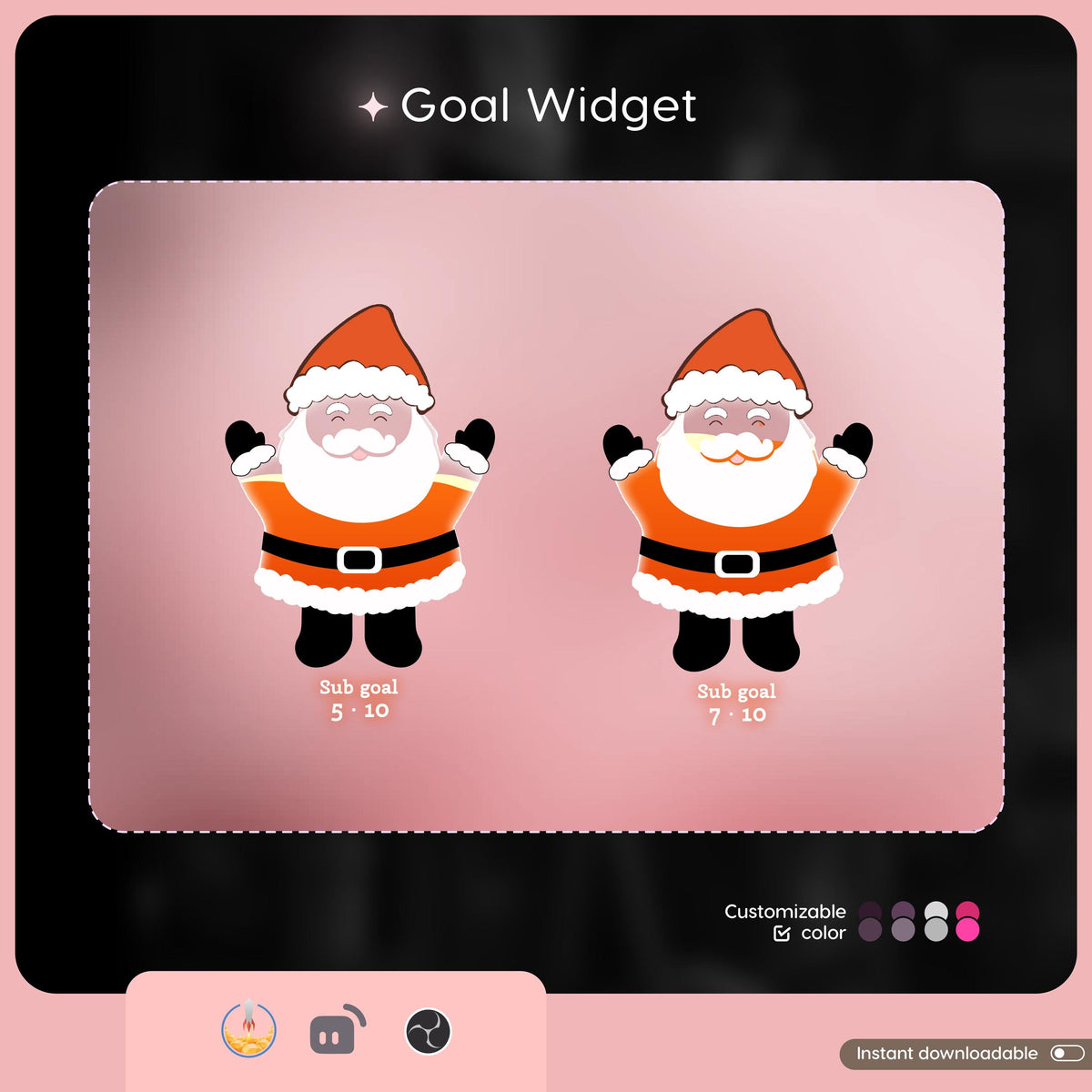 Santa Liquid Filling Goal Widget is fully customisable