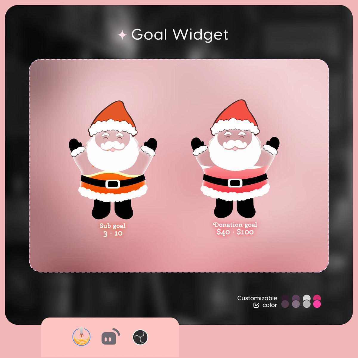 Santa Liquid Filling Goal Widget is fully customisable