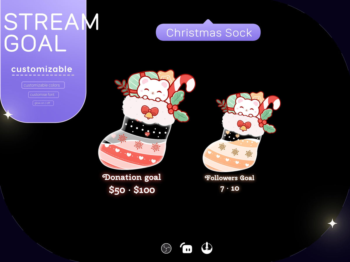 Christmas Sock Stream Goal Widget | Streamlabs, Streamelements