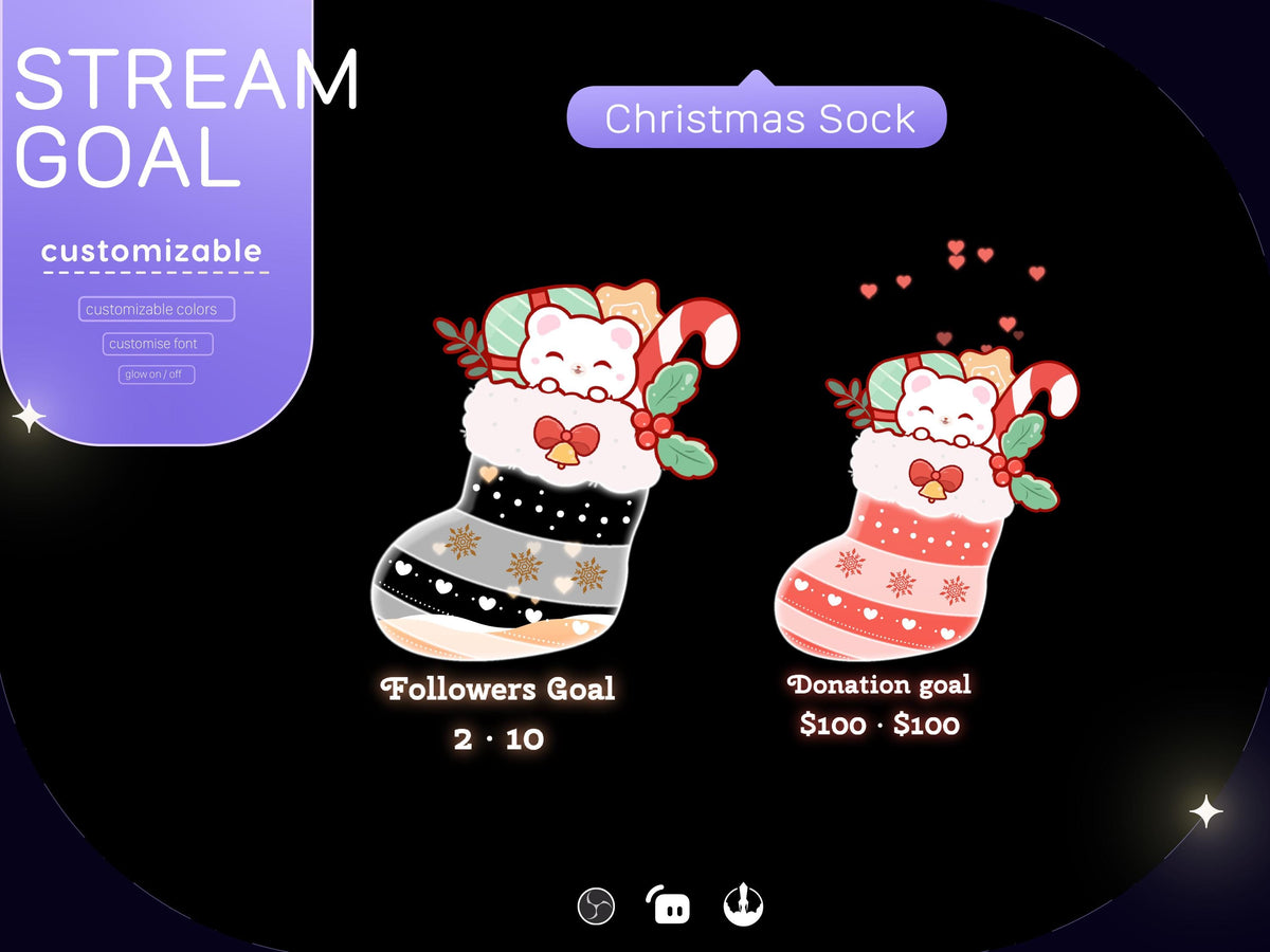 Christmas Sock Stream Goal Widget | Streamlabs, Streamelements