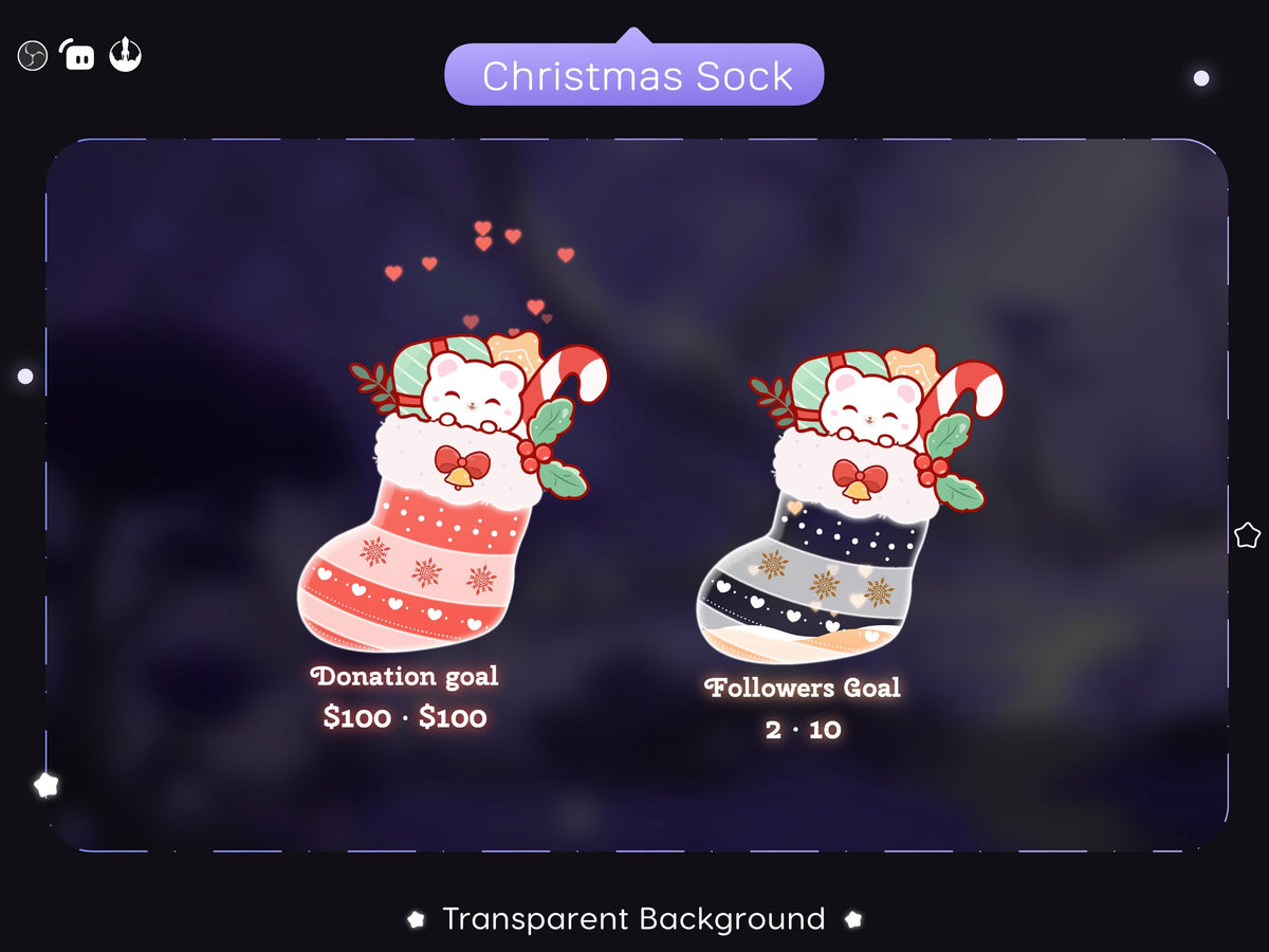 Christmas Sock Stream Goal Widget | Streamlabs, Streamelements