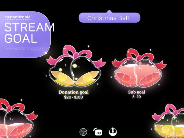Christmas Bell Goal Widget: Festive Stream Widget for Twitch