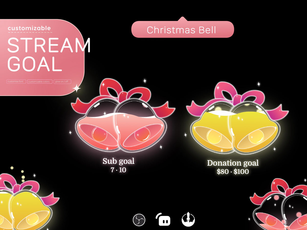 Christmas Bell Goal Widget: Festive Stream Widget for Twitch