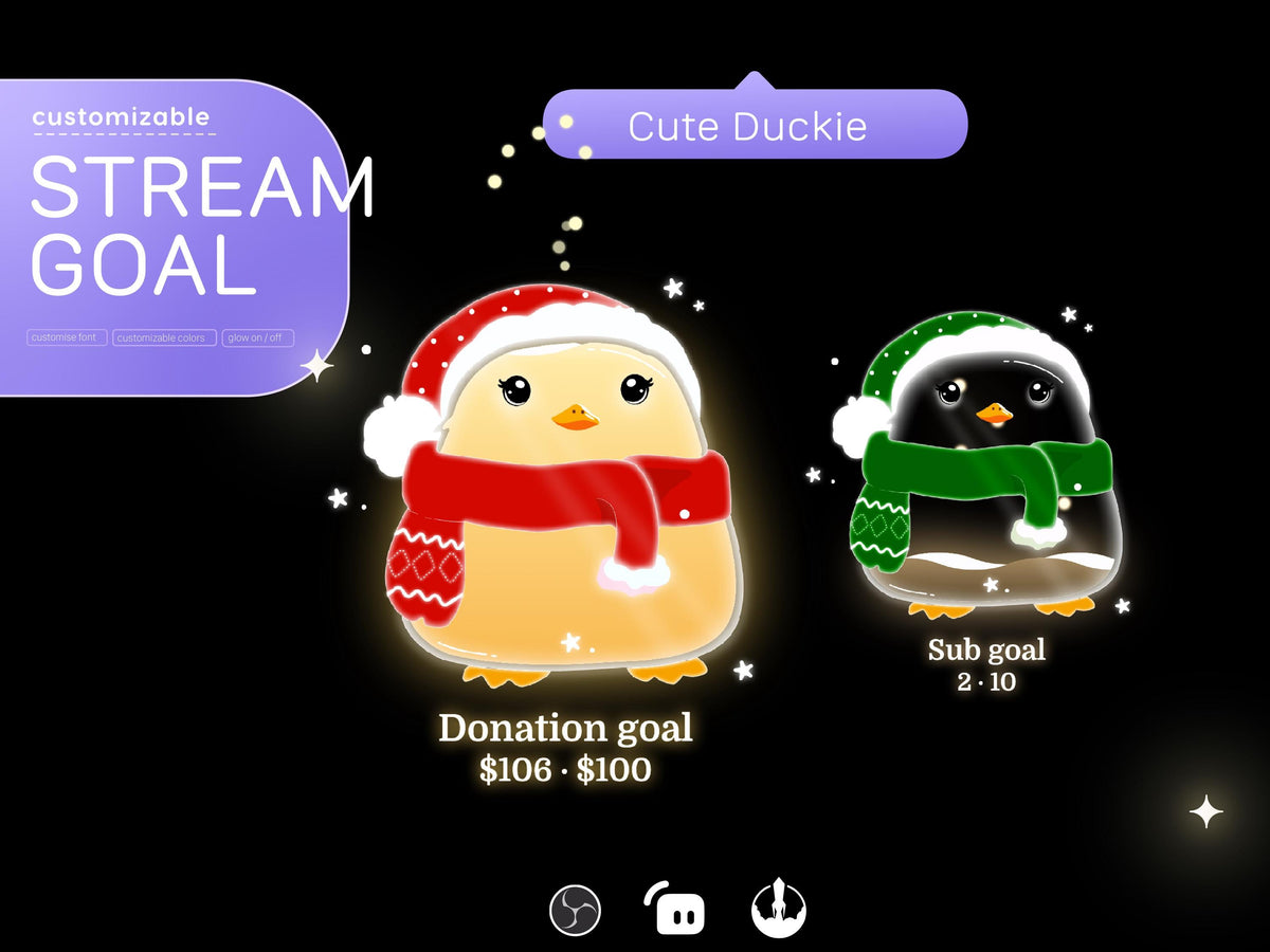 Christmas Duck Stream Widget: Festive Goal for Twitch Streamers