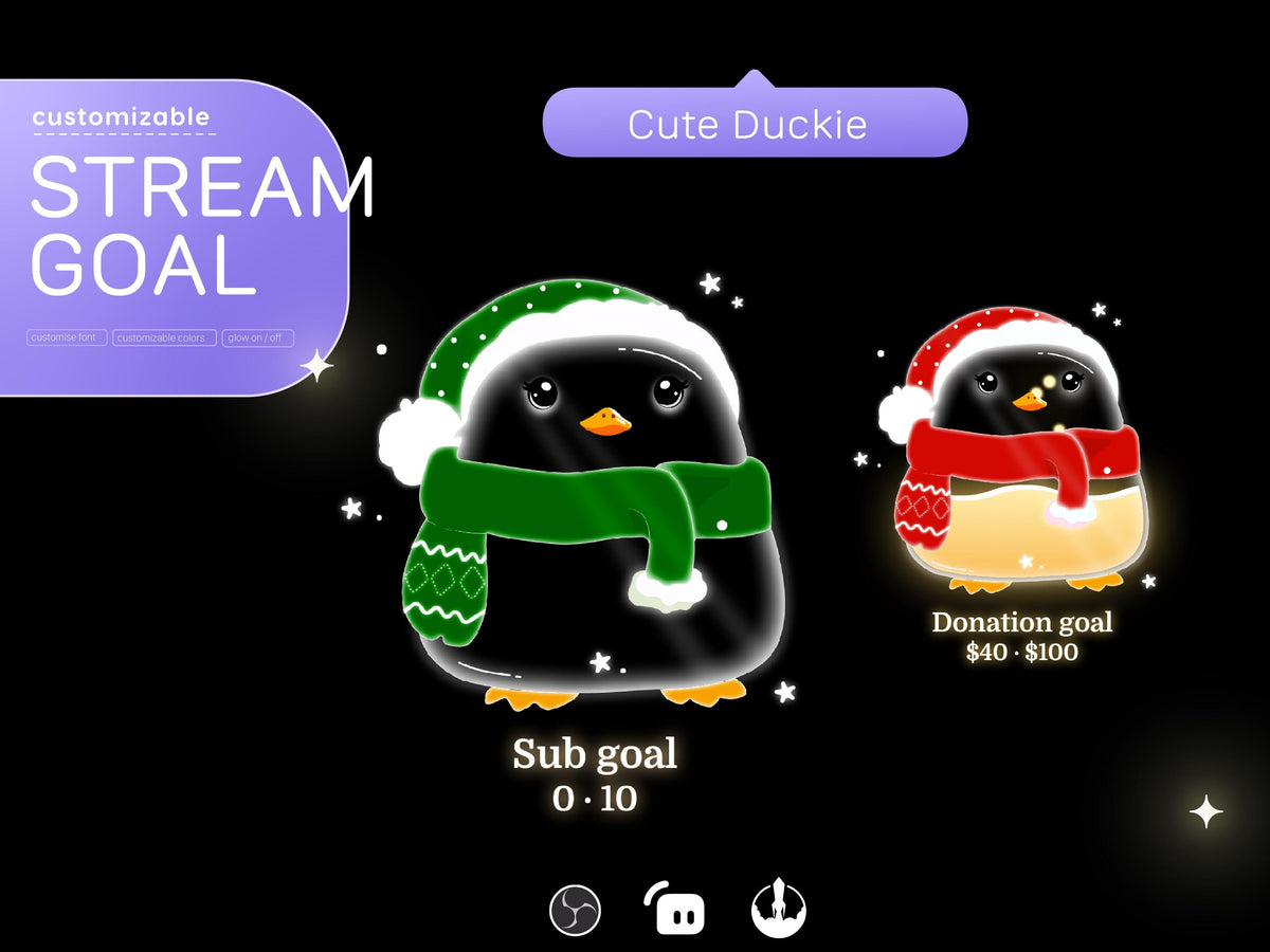 Christmas Duck Stream Widget: Festive Goal for Twitch Streamers