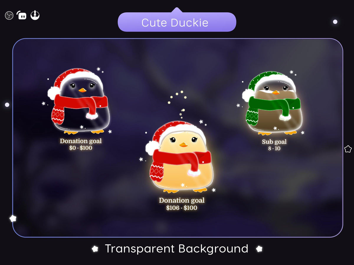 Christmas Duck Stream Widget: Festive Goal for Twitch Streamers