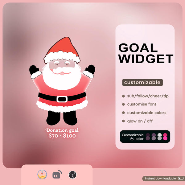 Santa Liquid Filling Goal Widget is fully customisable