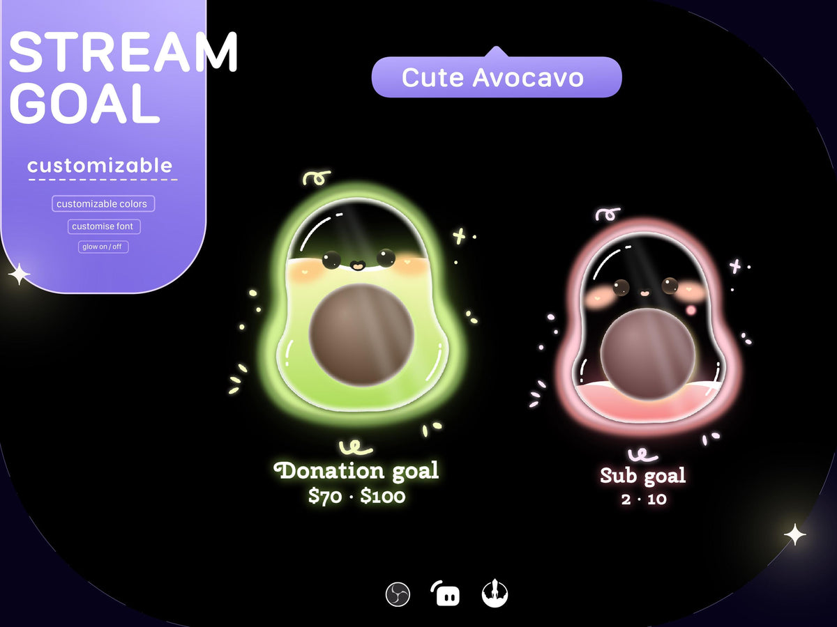 Avocado Stream Goal Widget | Twitch, Streamlabs, OBS