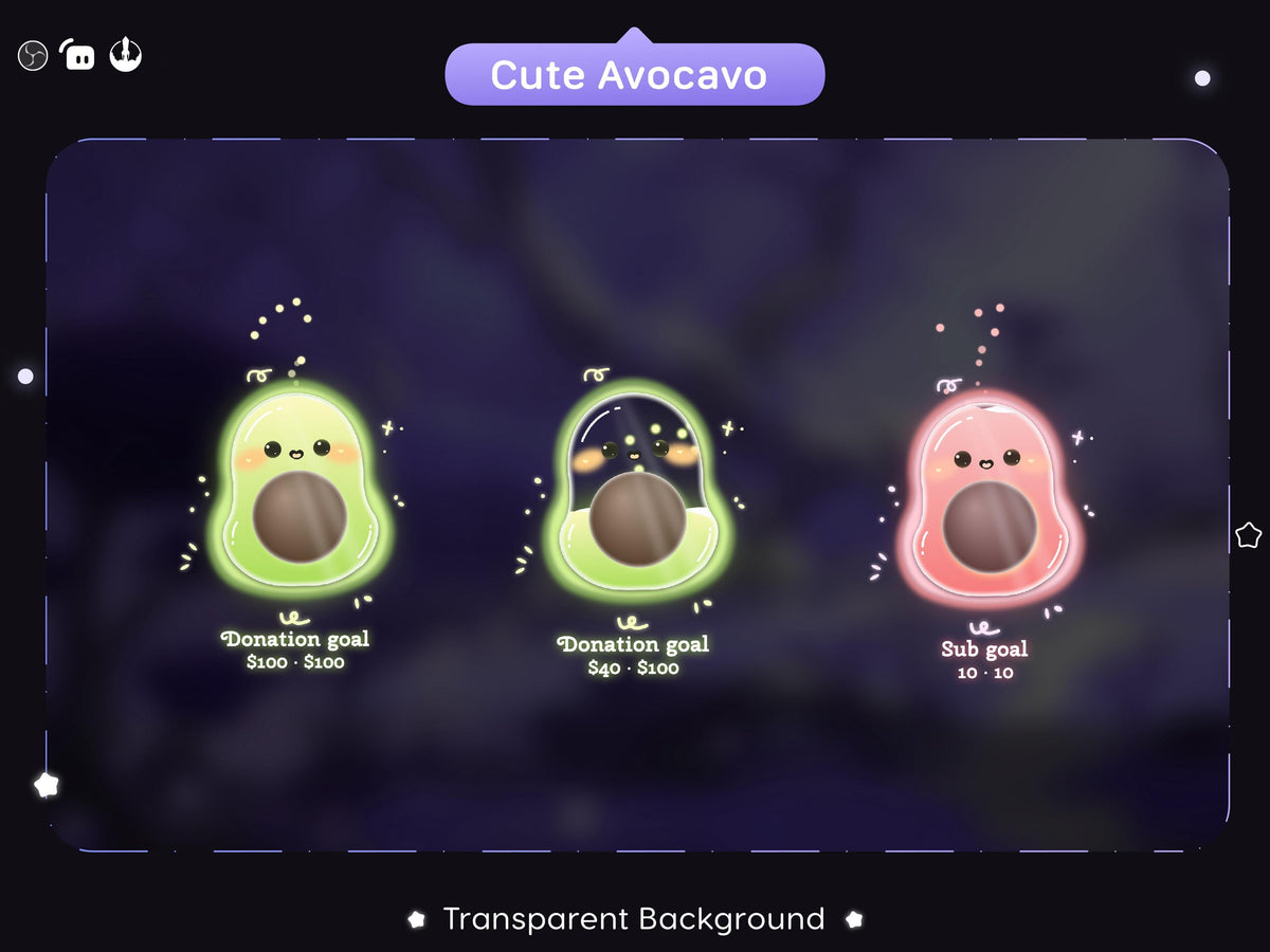 Avocado Stream Goal Widget | Twitch, Streamlabs, OBS