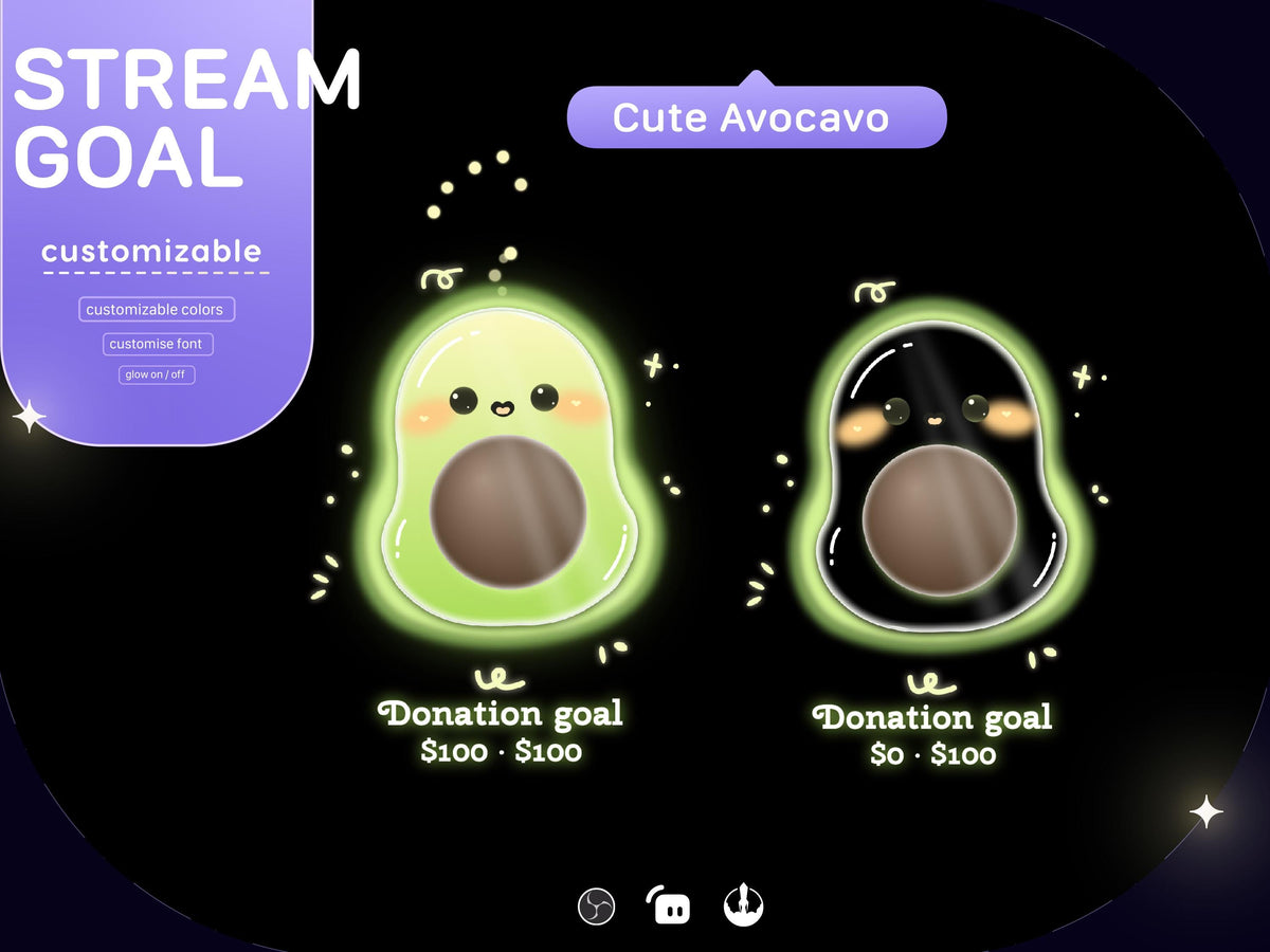 Avocado Stream Goal Widget | Twitch, Streamlabs, OBS