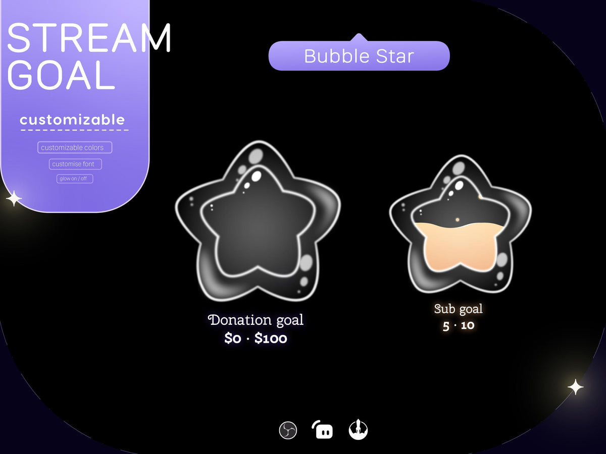 Bubble Star Goal Widget: Streamlabs & Streamelements