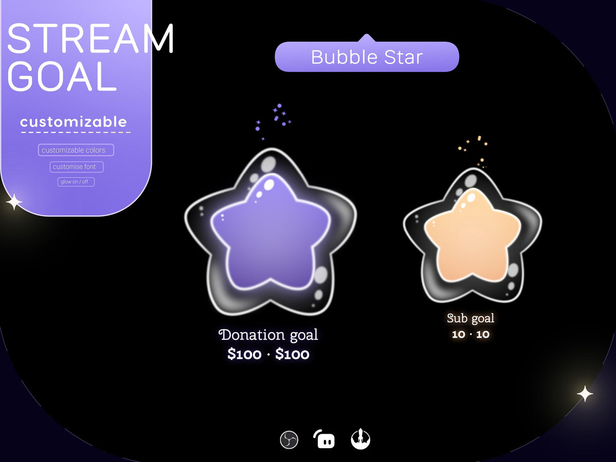 Bubble Star Goal Widget: Streamlabs & Streamelements