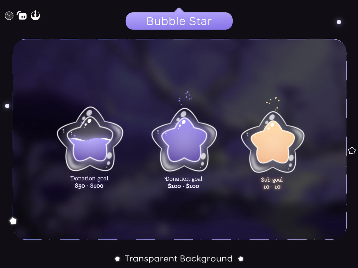 Bubble Star Goal Widget: Streamlabs & Streamelements