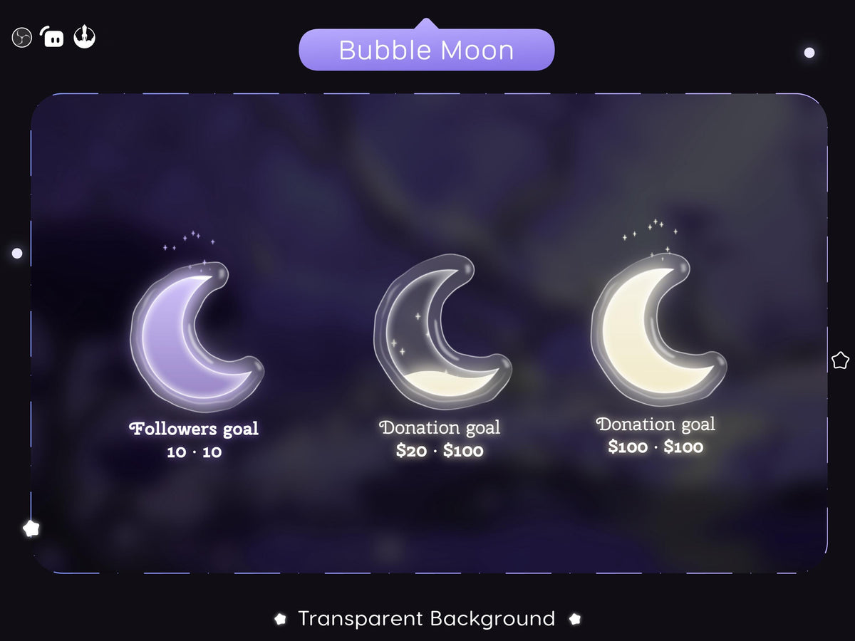Bubble Moon Goal Widget | Streamlabs, Streamelements