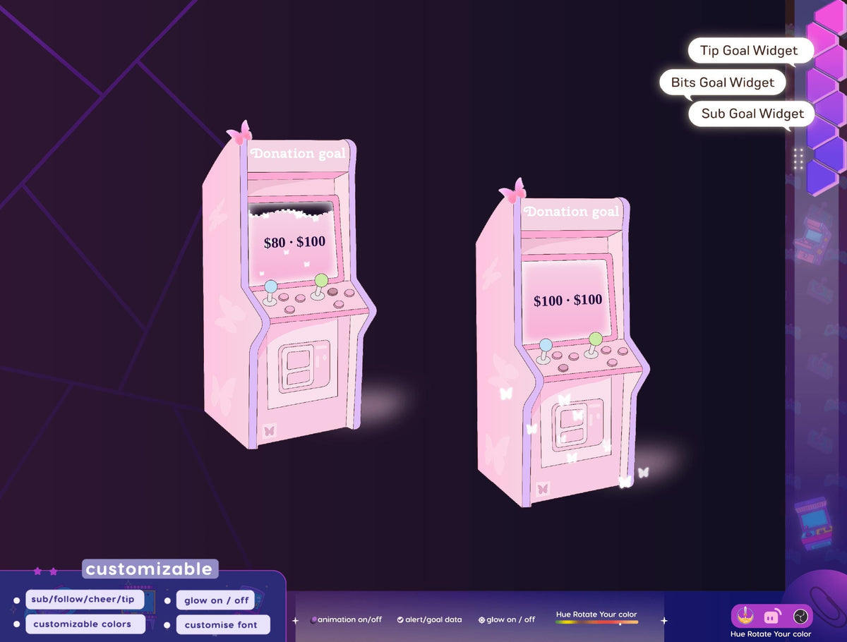 Arcade Goal Widget: Customizable Stream Overlay (Digital Download)