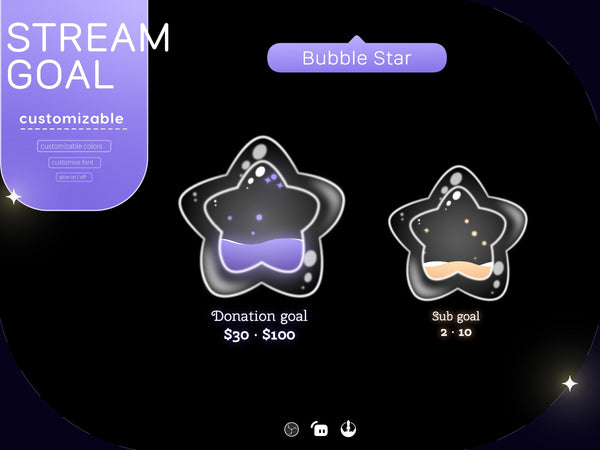 Bubble Star Goal Widget: Streamlabs & Streamelements