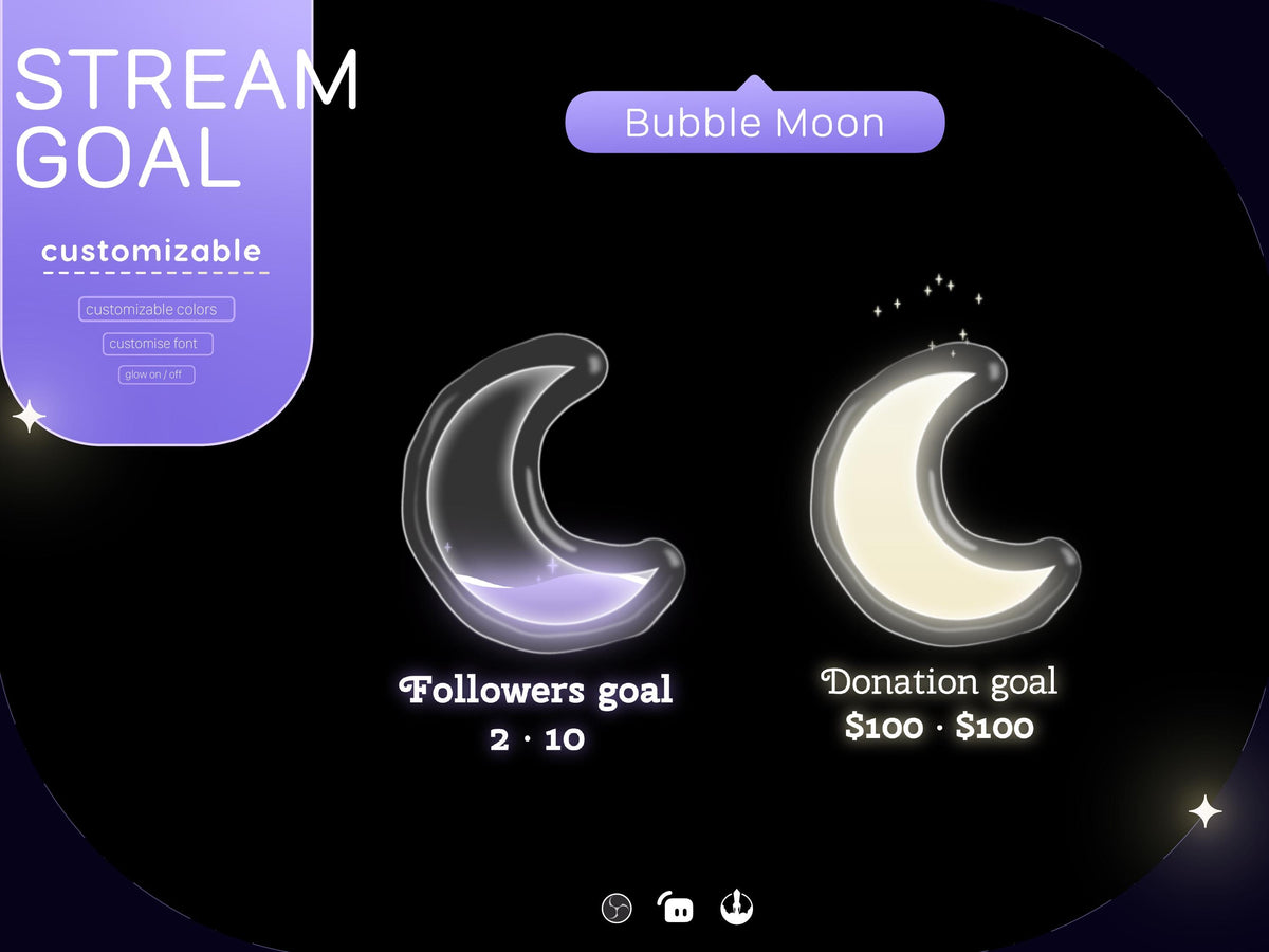 Bubble Moon Goal Widget | Streamlabs, Streamelements