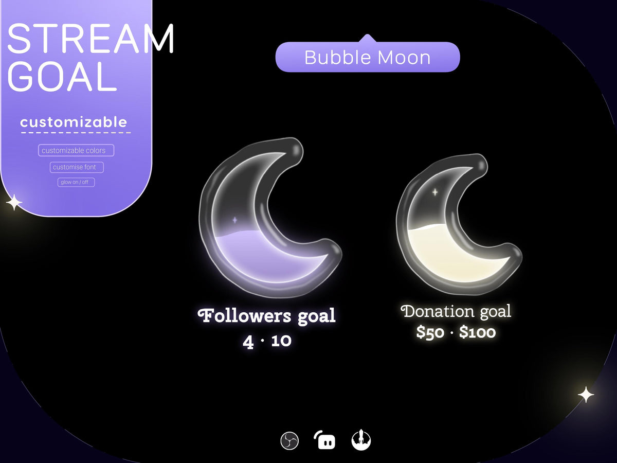 Bubble Moon Goal Widget | Streamlabs, Streamelements