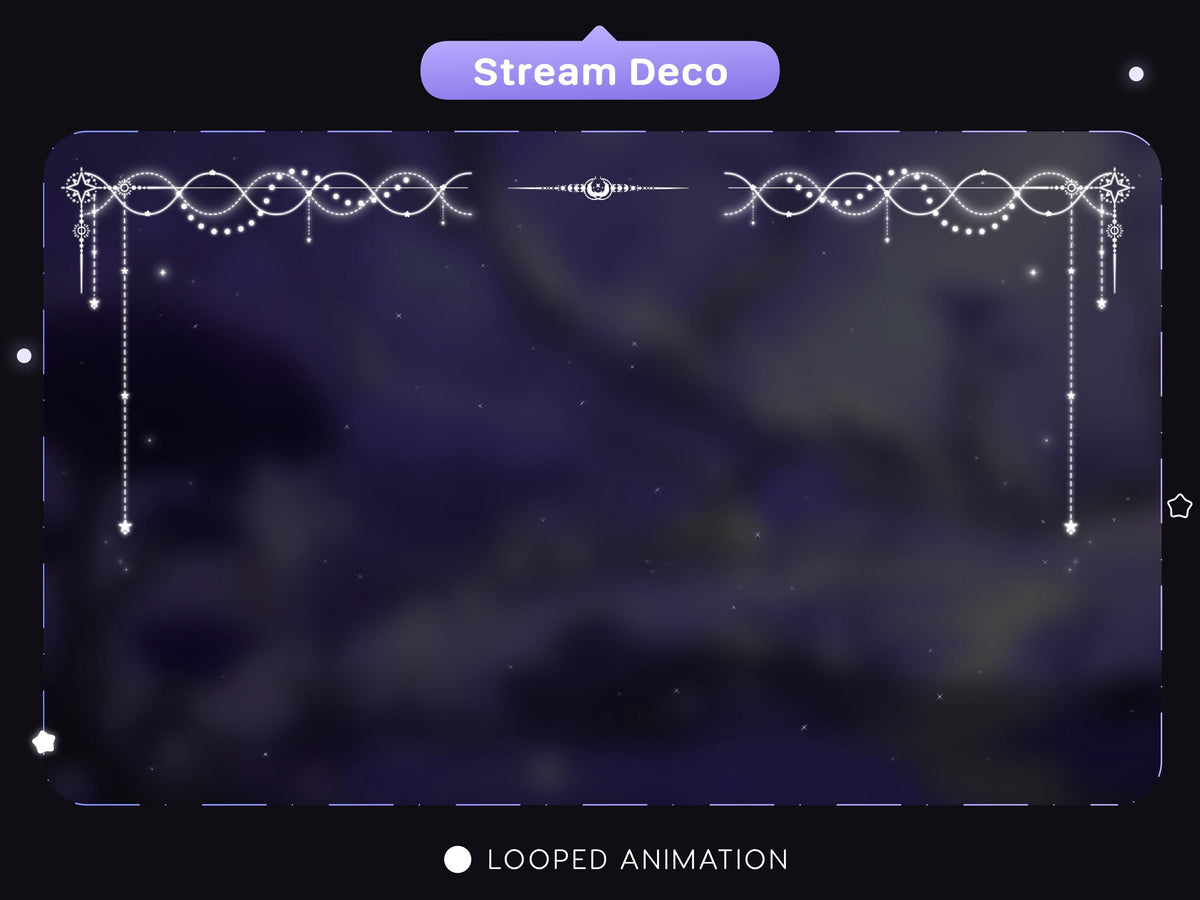 Celestial Star Animated Stream Decoration: Cozy Fairy Lights (Digital Download)
