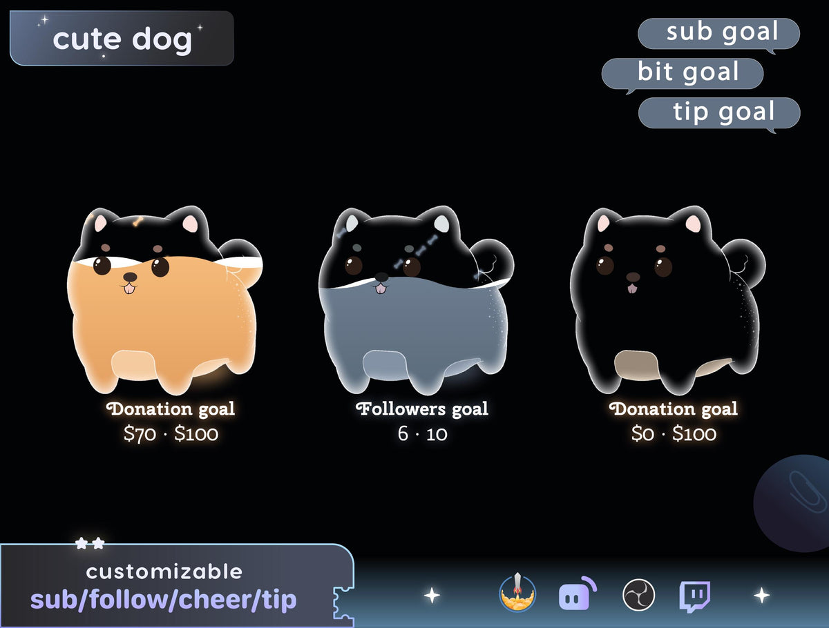 Customizable Dog Liquid Goal Widget (Digital Download)