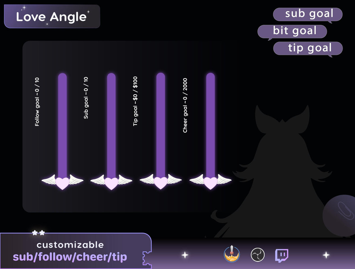 Angel Love Bar Loading Goal Widget: StreamElements OBS (Digital Download)
