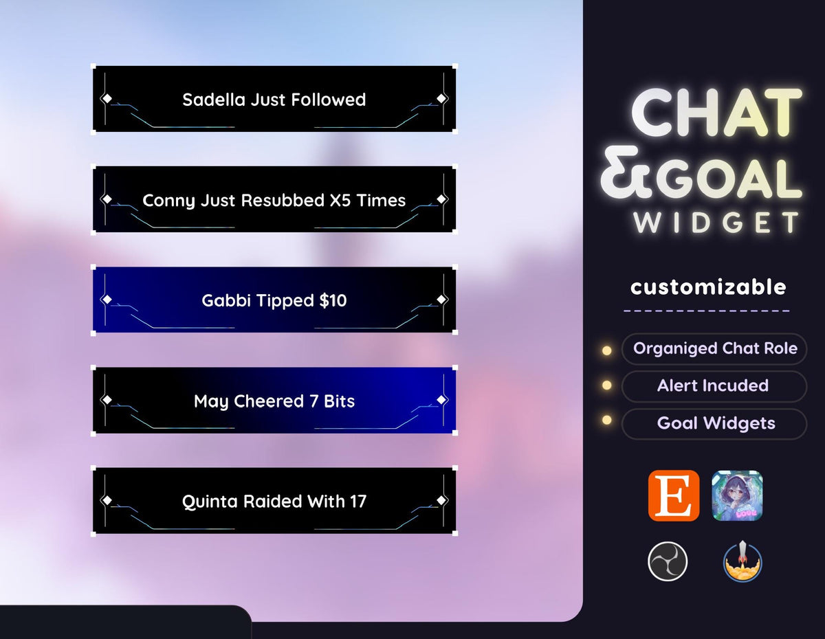 Cyberpunk Twitch Chat Widget for OBS and StreamElements Animated Neon Gamer Overlay for VTubers