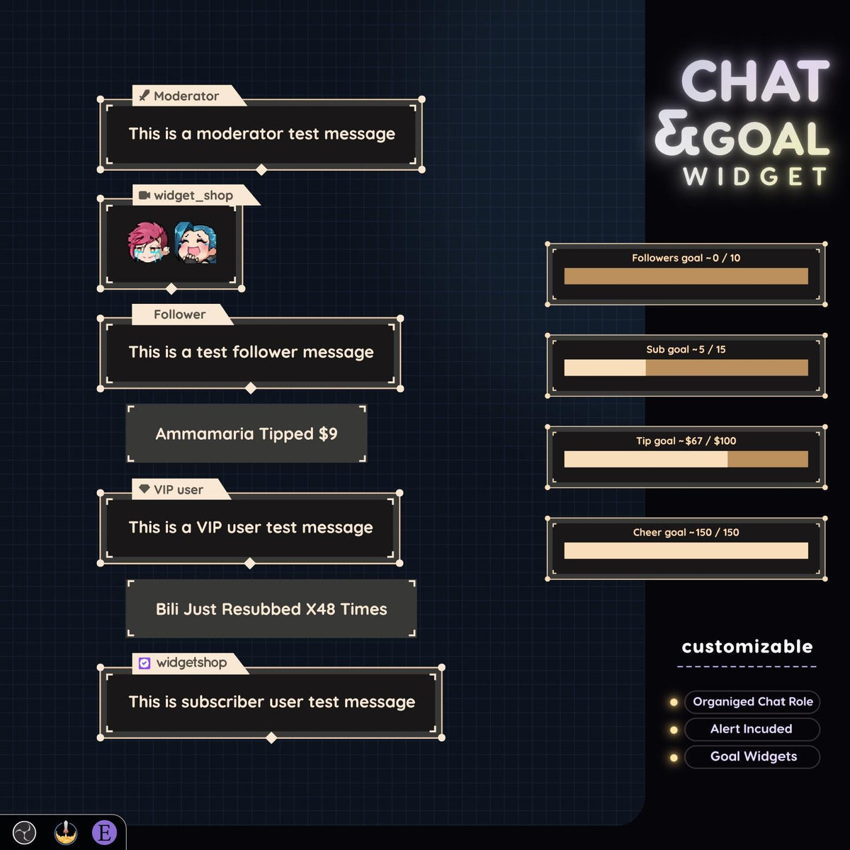 Minimal Twitch Stream Chat Widget: Pronouns & Alerts (StreamElements Only)