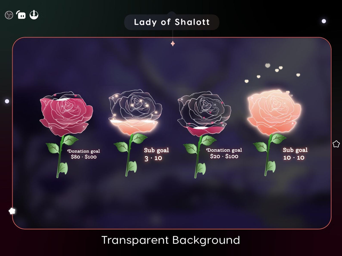 Lady of Shallot Rose Goal Stream Widget - Streamlabs, Streamelements