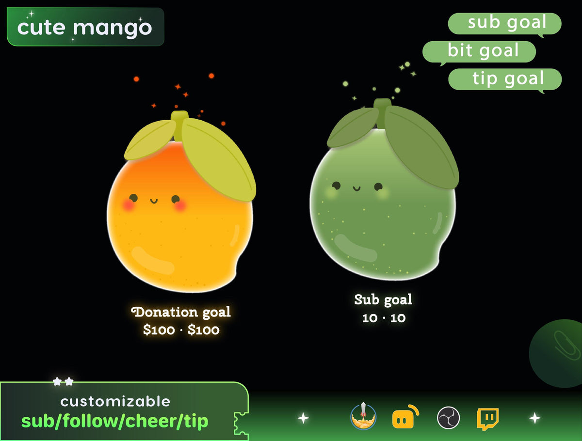 Mango Liquid Goal Widget, Customizable Stream Overlay (Digital Download)