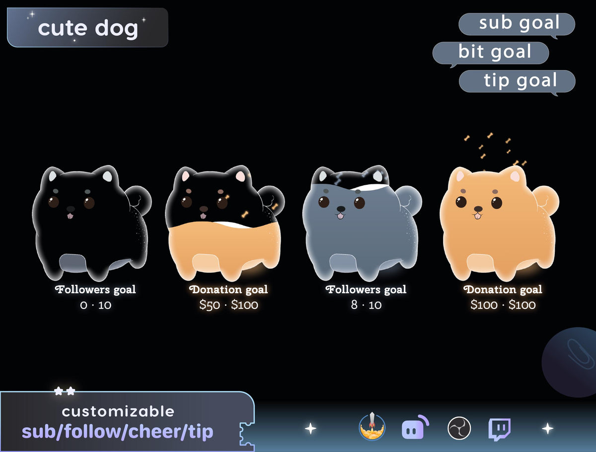 Customizable Dog Liquid Goal Widget (Digital Download)