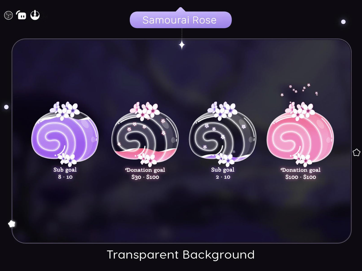 Sakura Cake Roll Goal Widget: Streamlabs/Streamelements