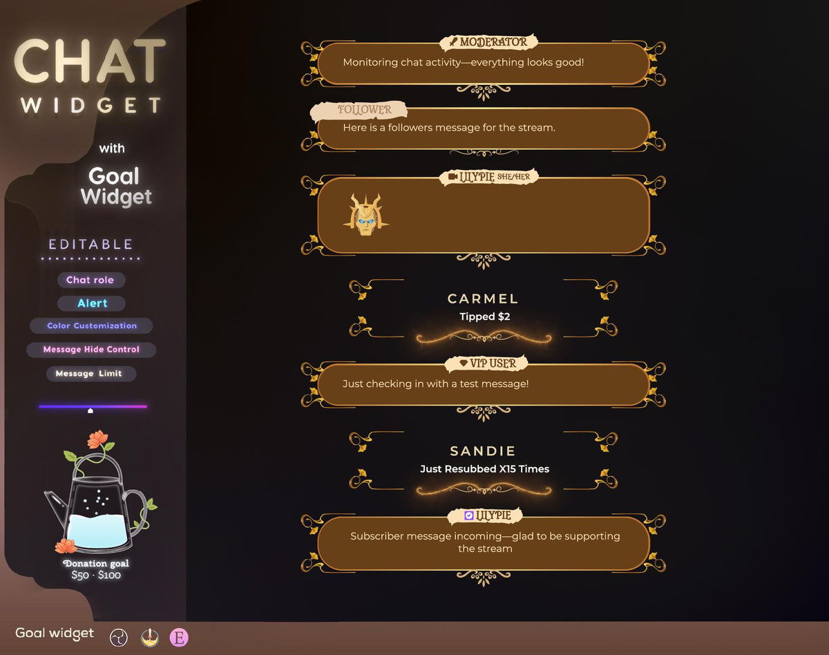 Classical Nature Theme Twitch Chat Overlay (StreamElements) (Digital Download)